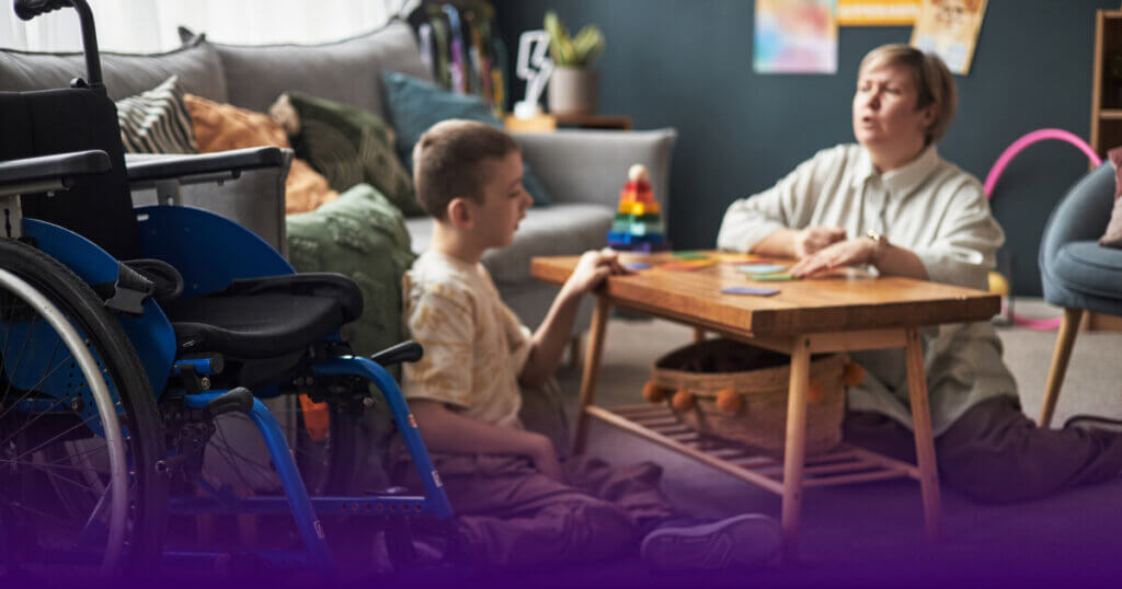 Special Needs Parent supporting child